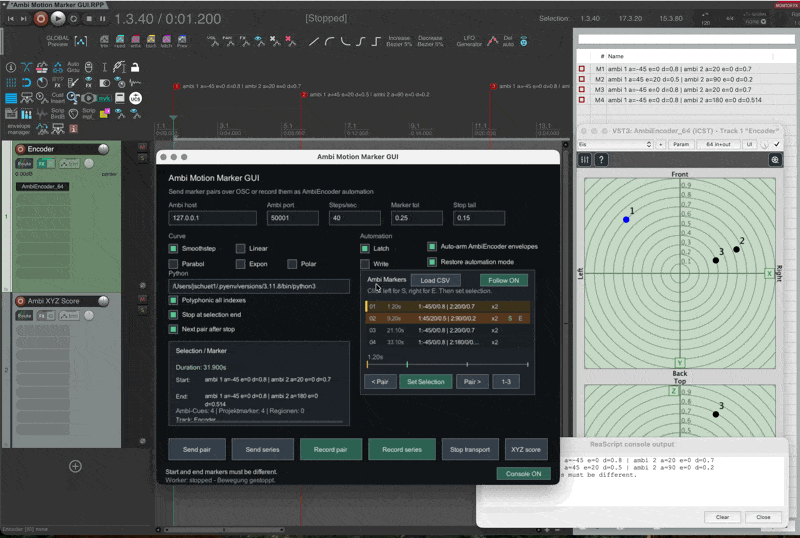 S/E selection active with console output visible